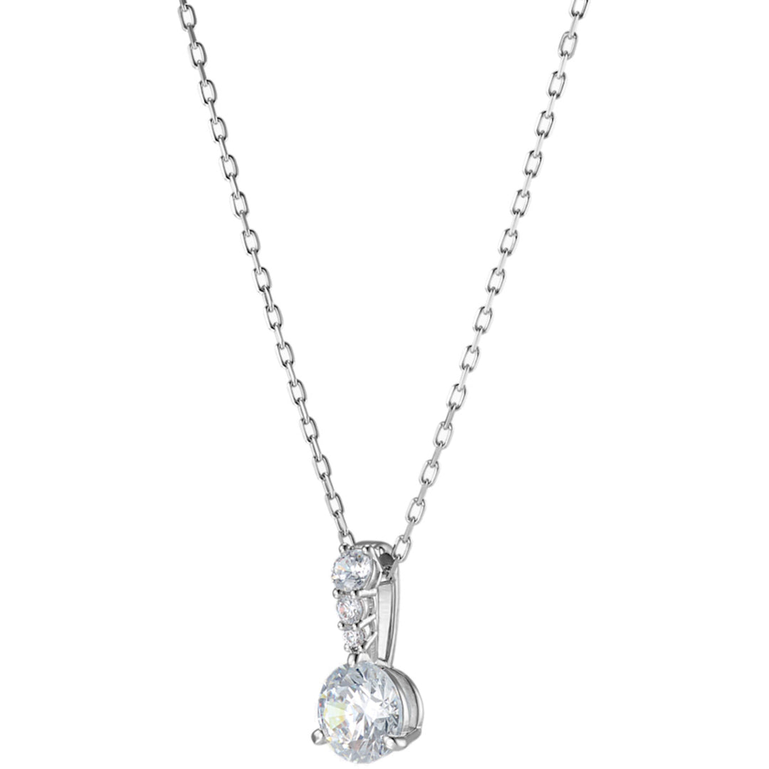 Swarovski Stilla Halskette Rundschliff Weiss Rhodiniert - 5472635
