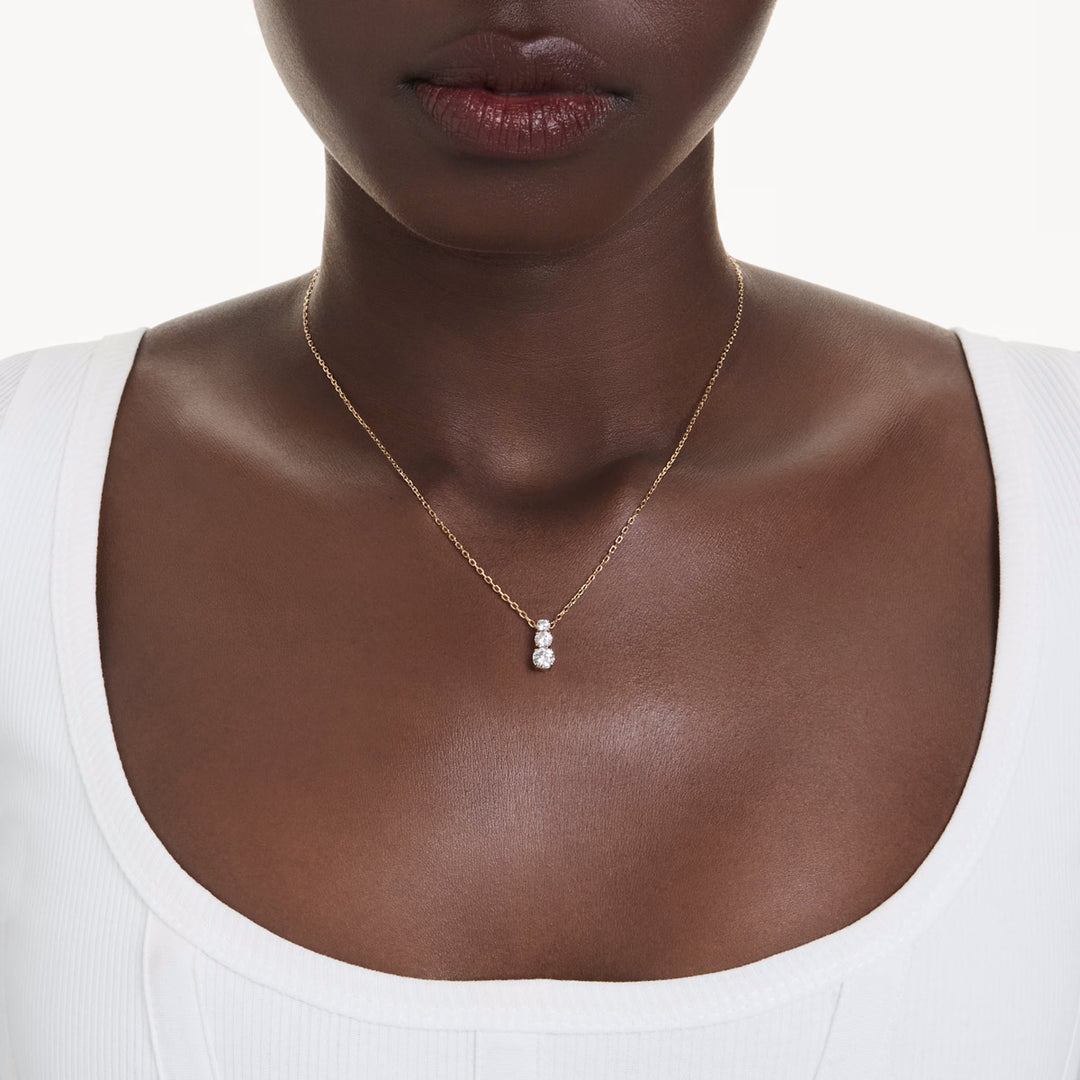 Swarovski Stilla Attract Halskette Rundschliff Weiss Goldlegierungsschicht - 5723298