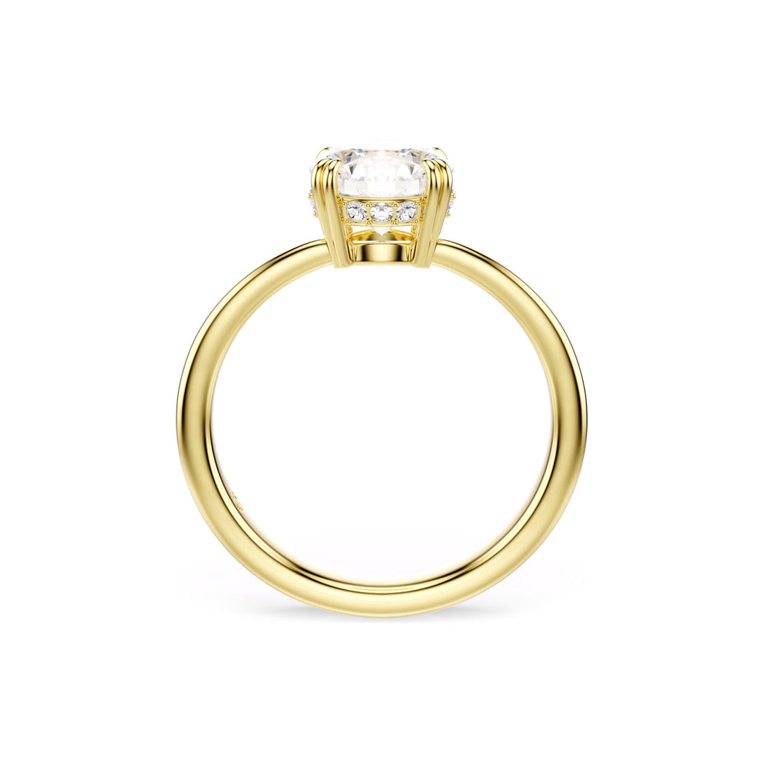 Swarovski Stilla Attract Cocktail Ring Rundschliff Weiss Goldlegierungsschicht