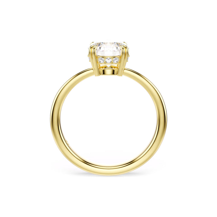 Swarovski Stilla Attract Cocktail Ring Rundschliff Weiss Goldlegierungsschicht