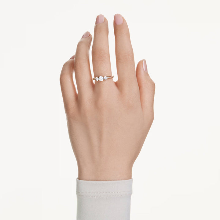 Swarovski Stilla Attract Ring Rundschliff Weiss Goldlegierungsschicht