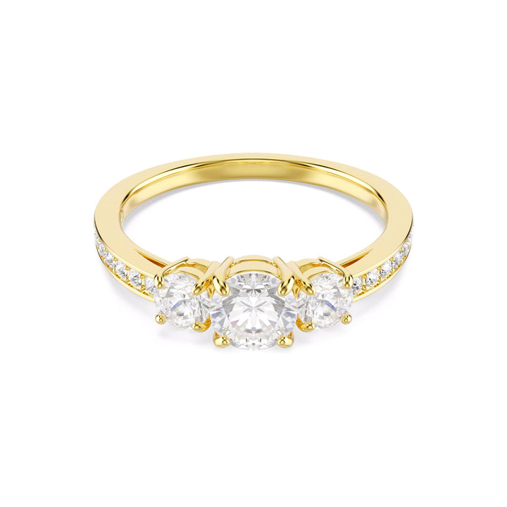 Swarovski Stilla Attract Ring Rundschliff Weiss Goldlegierungsschicht
