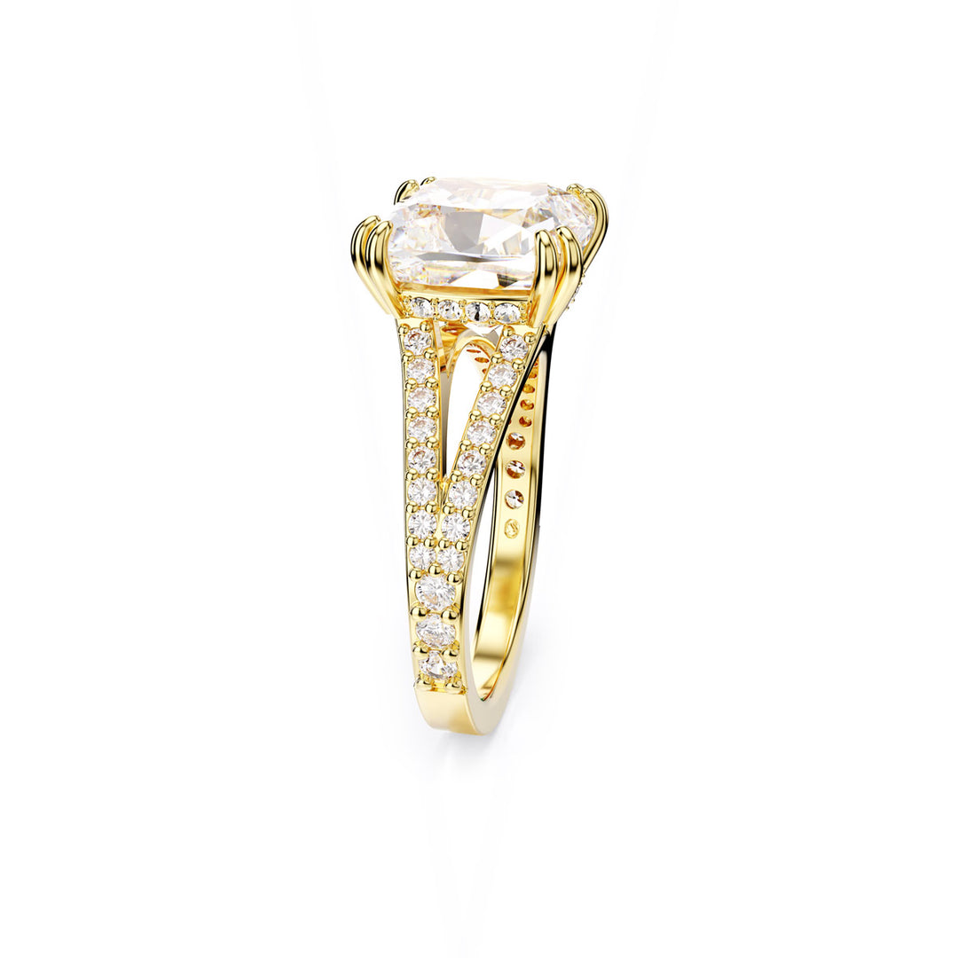Swarovski Stilla Cocktail Ring Kissenschliff Weiss Gold