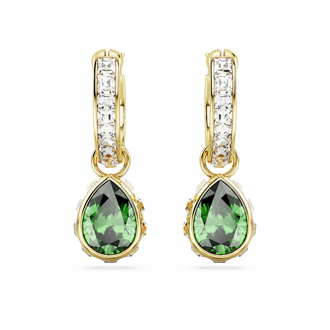Swarovski Chroma Drop Ohrhänger Tropfenschliff Grün Goldlegierungsschicht - 5662922
