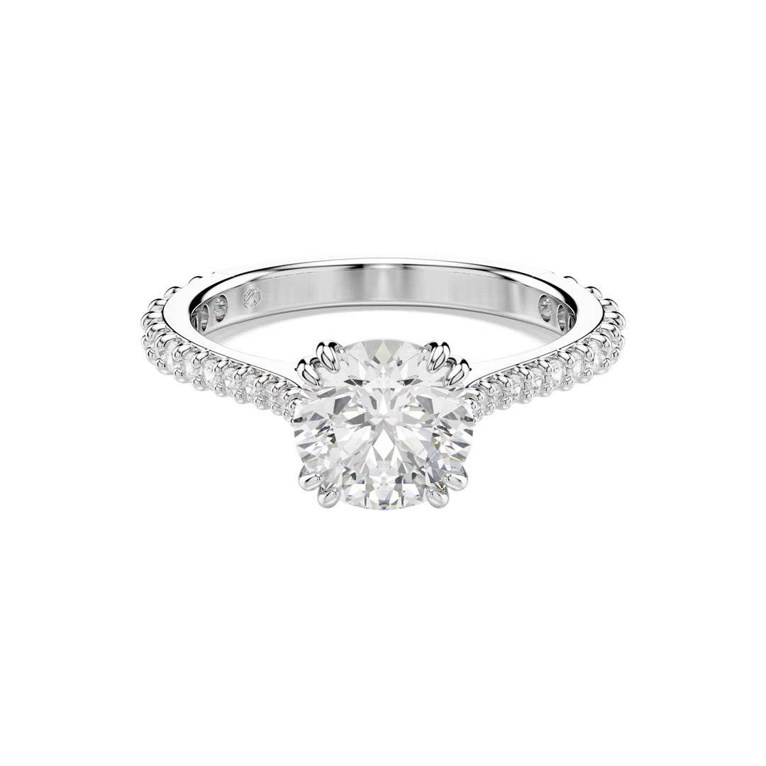 Swarovski Stilla Ring Set Rundschliff Weiss Rhodiniert