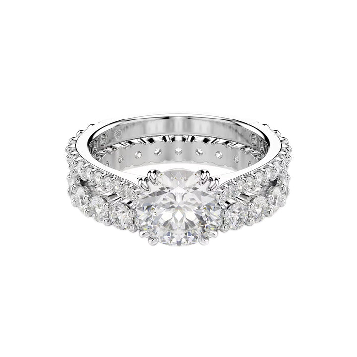 Swarovski Stilla Ring Set Rundschliff Weiss Rhodiniert