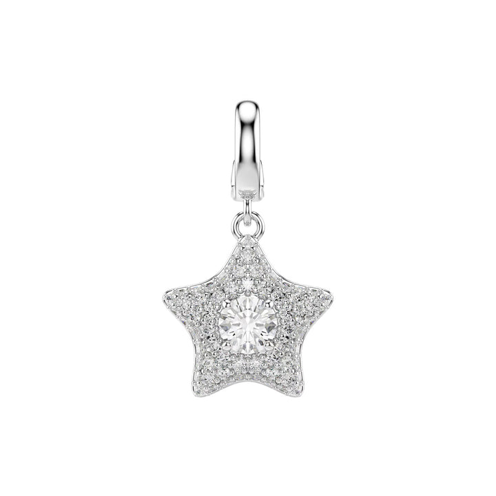 Swarovski Sublima Charm Round cut Star White Rhodium plated - 5760562
