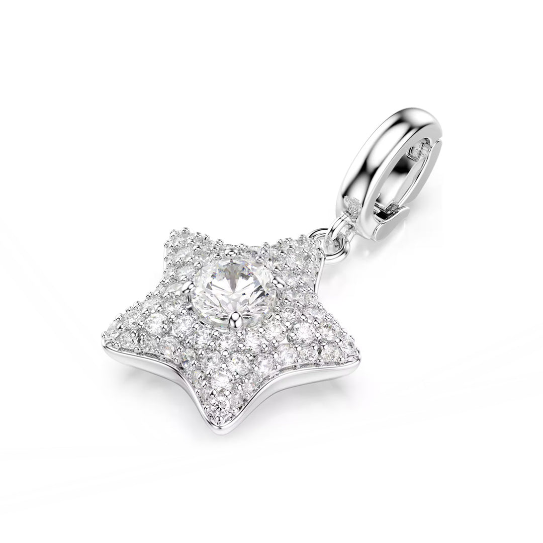 Swarovski Sublima Charm Rundschliff Stern Weiss Rhodiniert - 5760562