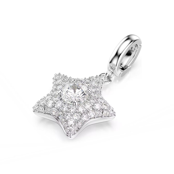 Swarovski Sublima Charm Rundschliff Stern Weiss Rhodiniert - 5760562