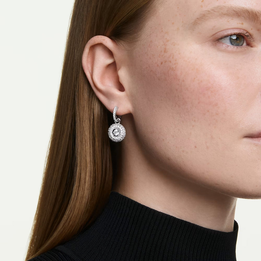 Swarovski Sublima Drop Ohrhänger Rundschliff Weiss Rhodiniert - 5738193