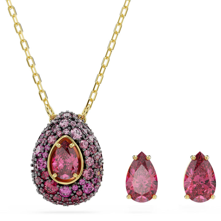 Swarovski Sublima Set Tropfenschliff Rot 18K goldbeschichtet - 5752883