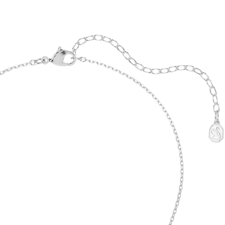 Swarovski Swan Halskette Verschiedene Schliffe Schwan Weiss Rhodiniert - 5754347