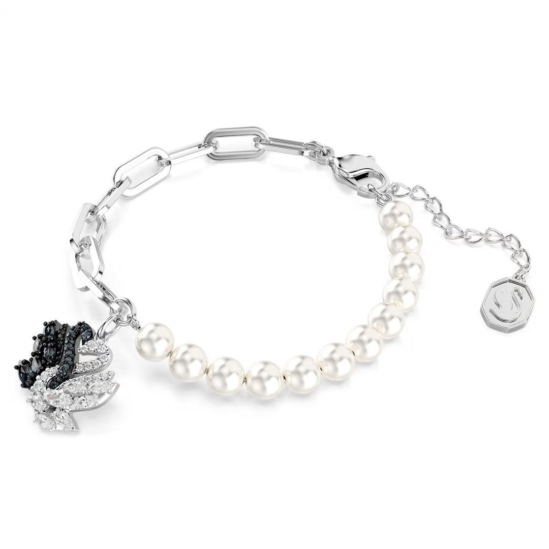 Swarovski Swan Armband Kristallperle Schwan Schwarz Rhodiniert - 5705720