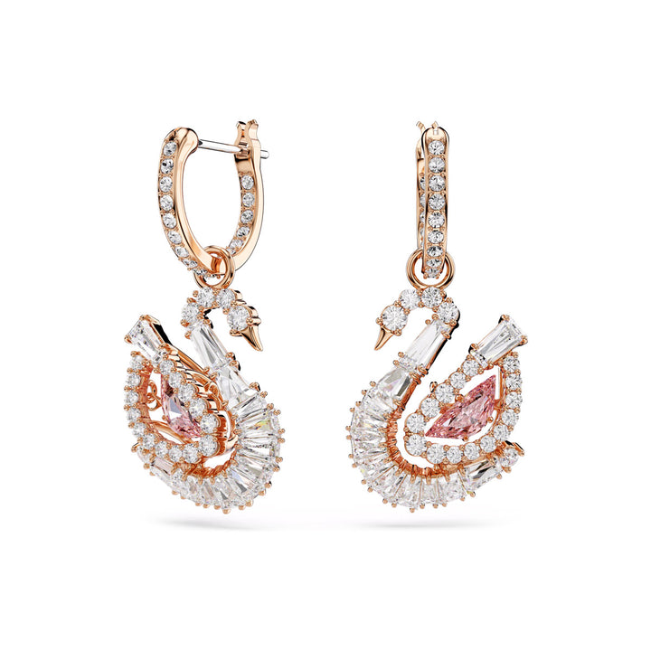 Swarovski Orecchini pendenti Swan Pavé Cigno Rosa - 5732415