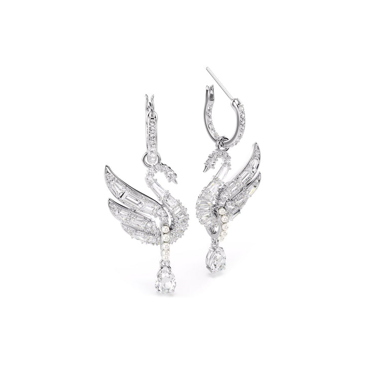 Swarovski Swan Vienna Ohrringe Schwan Weiss Rhodiniert - 5723388