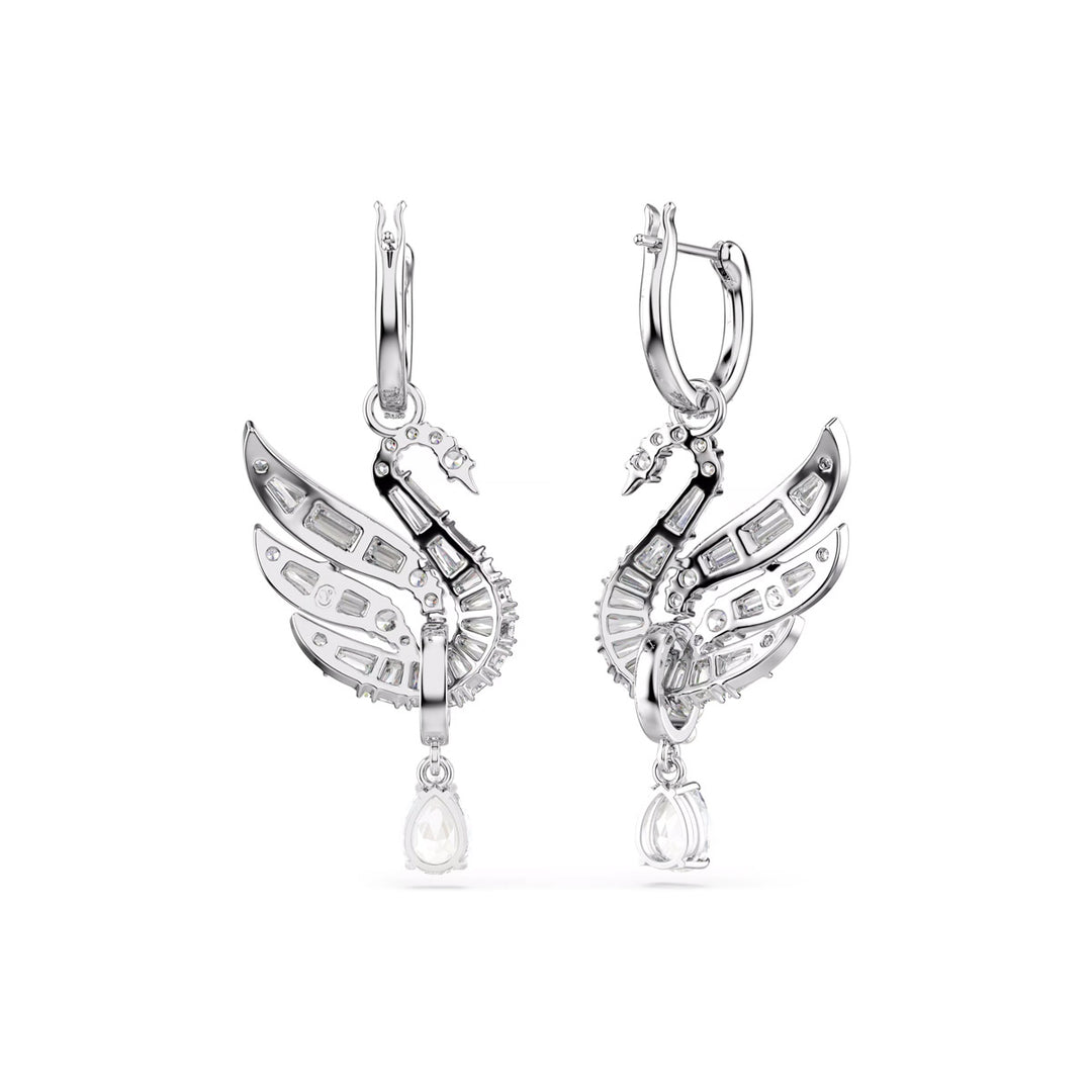 Swarovski Swan Vienna Ohrringe Schwan Weiss Rhodiniert - 5723388