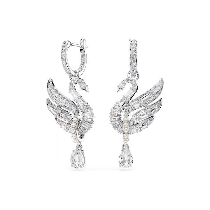 Swarovski Swan Vienna Ohrringe Schwan Weiss Rhodiniert - 5723388