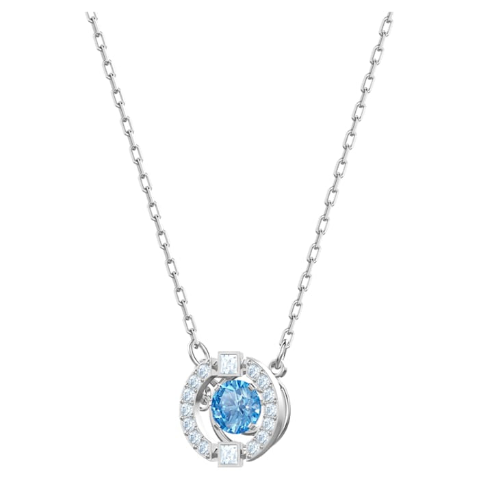 Swarovski Una Set Rundschliff Blau Rhodiniert - 5480485