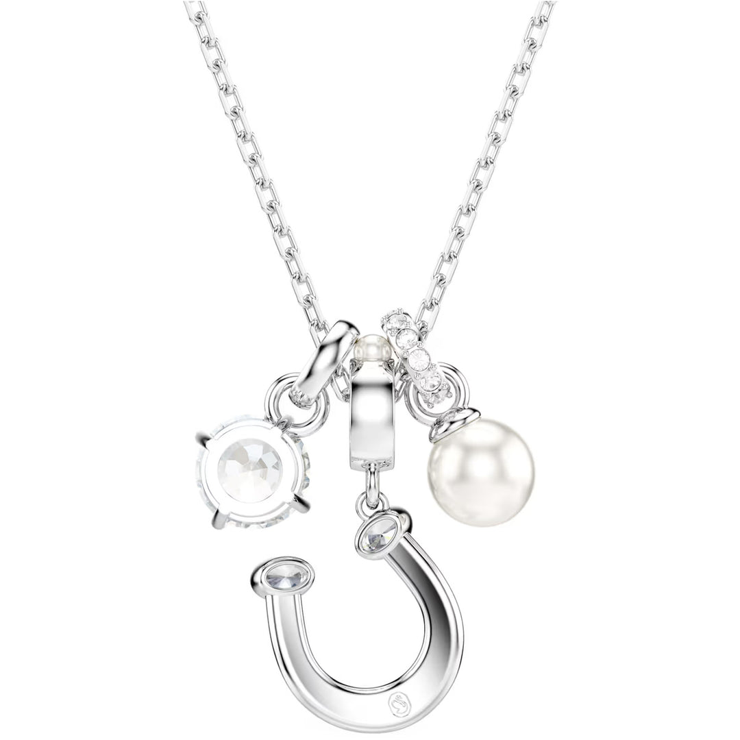 Swarovski Symbolica Halskette Kristallperle Rundschliff Pavé Hufeisen Weiss Rhodiniert - 5736247