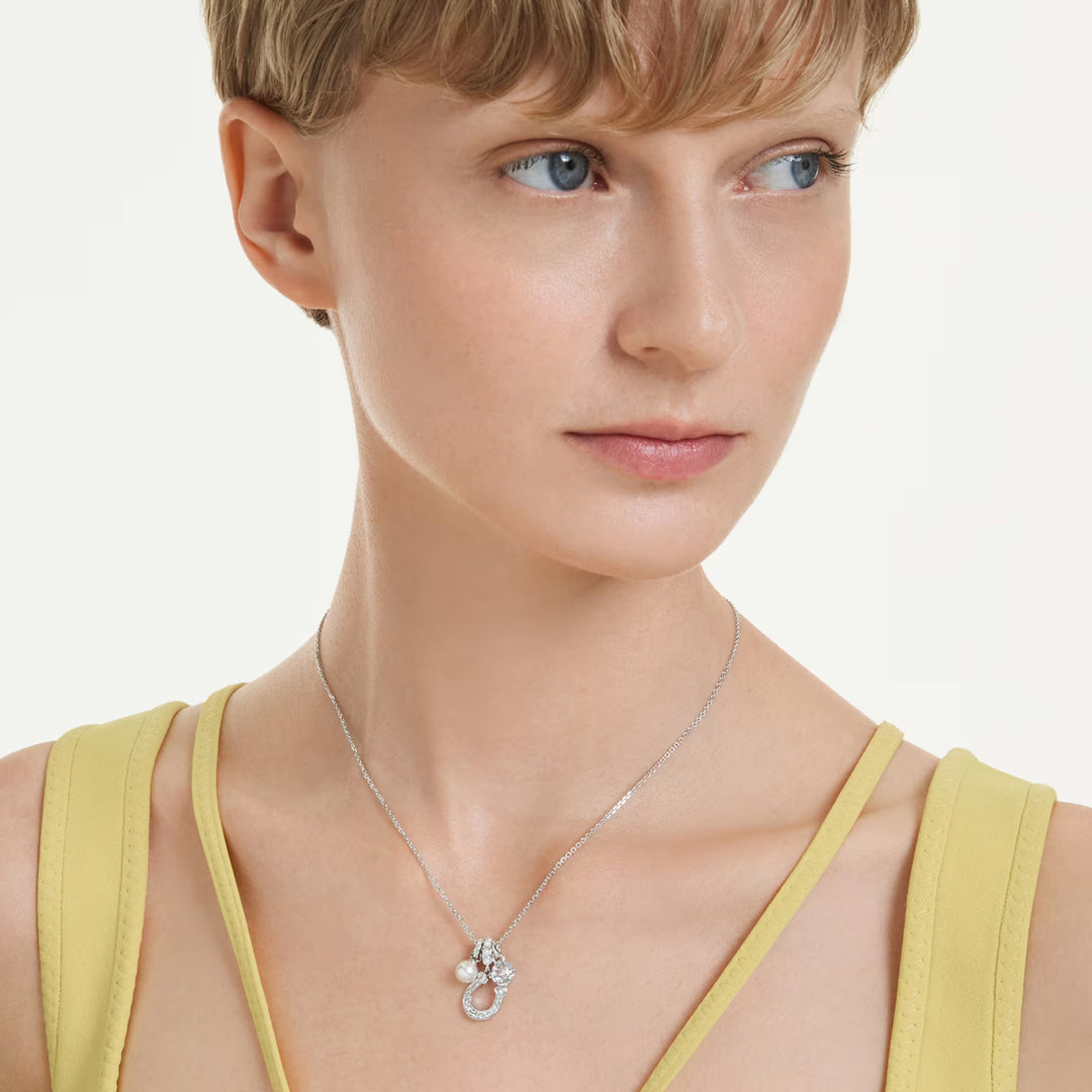 Swarovski Symbolica Halskette Kristallperle Rundschliff Pavé Hufeisen Weiss Rhodiniert - 5736247