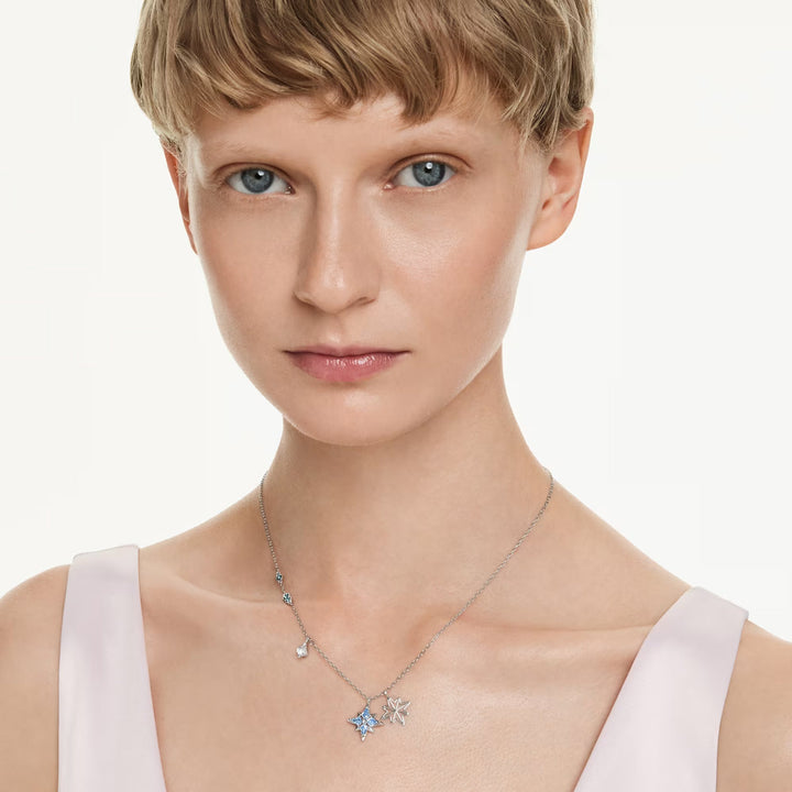Swarovski Symbolica Halskette Stern Blau Rhodiniert - 5734252