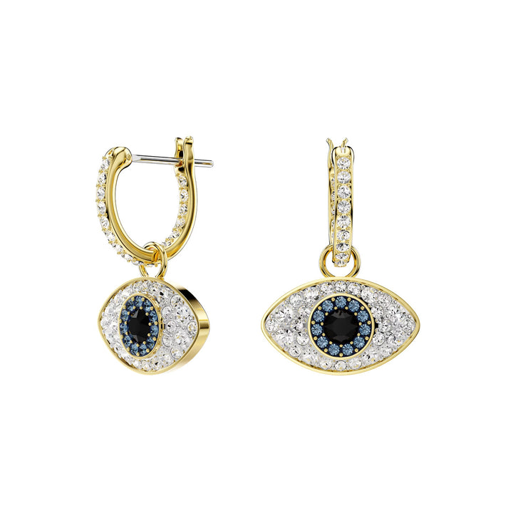 Swarovski Symbolica Drop Earrings Evil eye Blue Gold tone plated - 5692163