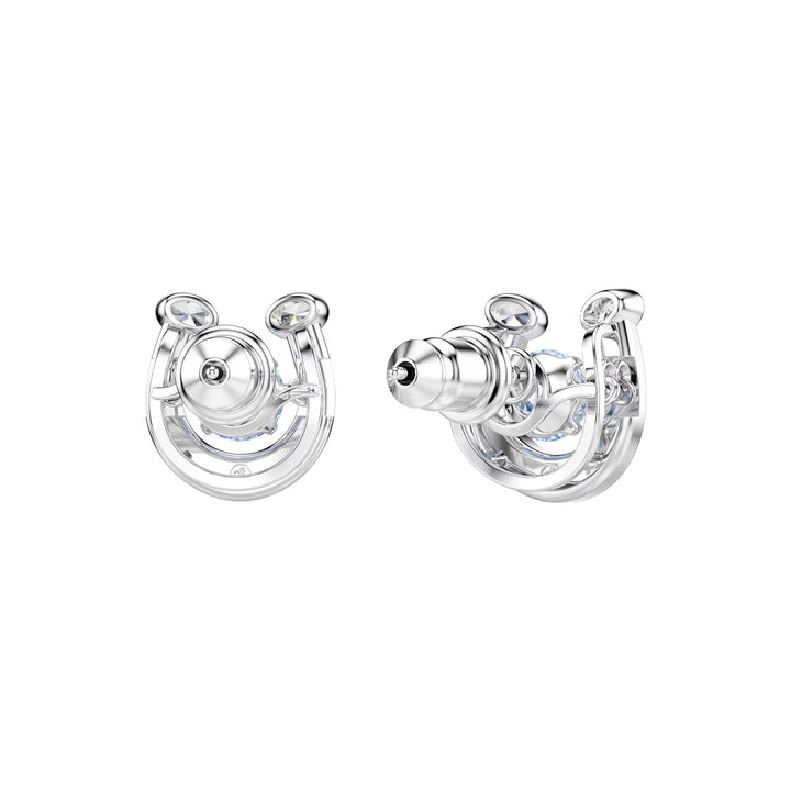 Swarovski Symbolica Ohrstecker Rundschliff Pavé Hufeisen Blau Rhodiniert - 5746563