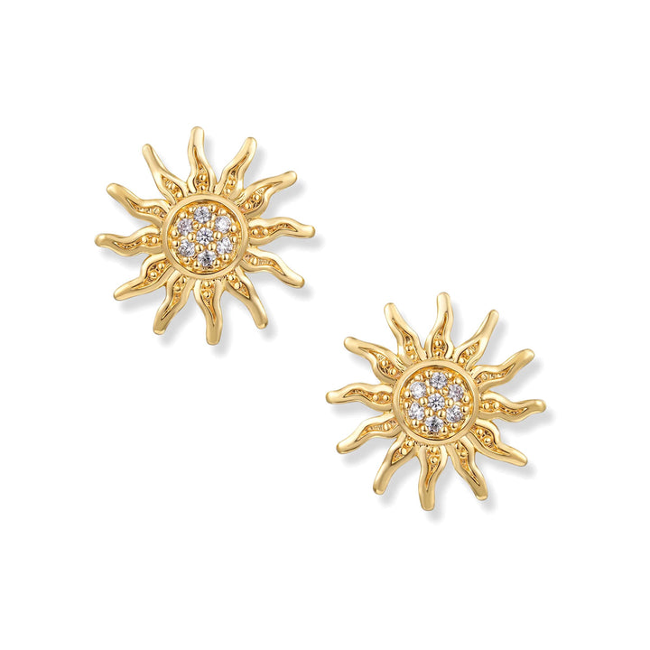 Sol Gold Sun Stud Earrings - SZA-2960-461