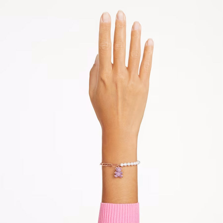 Swarovski Teddy Armband Kristallperle Bär Rosa Roségold Legierungsschicht - 5669169