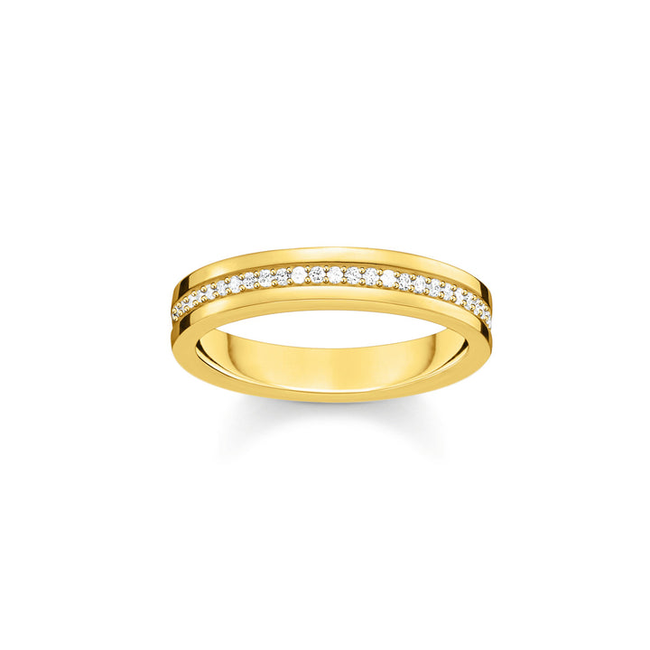 Thomas Sabo Bandring mit weissen Steinen vergoldet - TR2117-414-14