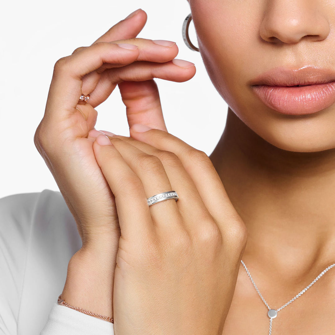 Thomas Sabo Ring mit Weissen Steinen Pavé Silber - TR2254-051-14