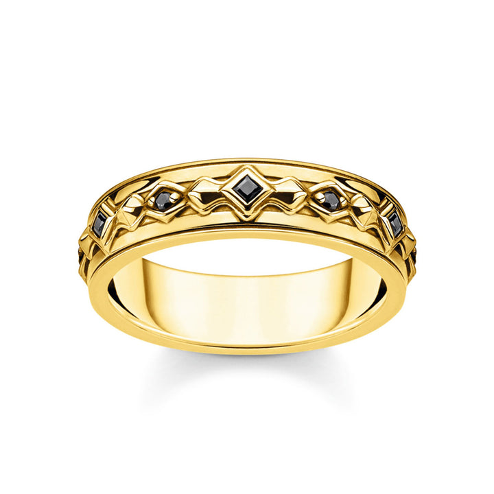 Thomas Sabo Ring Schwarze Steine Gold - TR2306-414-11