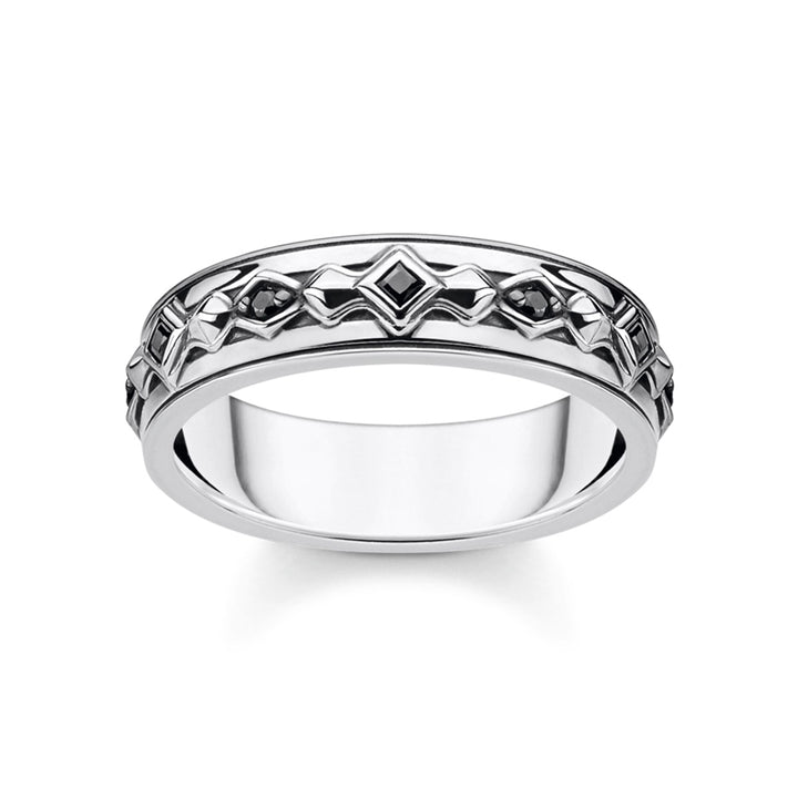 Thomas Sabo Ring Schwarze Steine Silber - TR2306-643-11