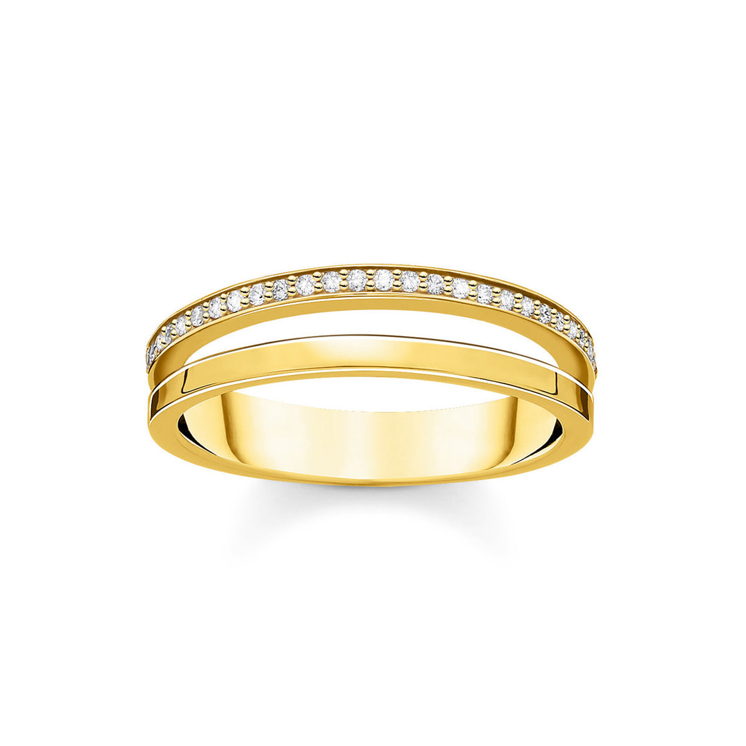 Thomas Sabo Ring Doppel Weisse Steine Gold - TR2316-414-14