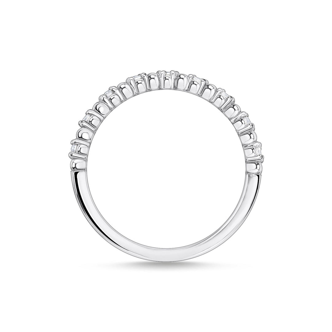 Thomas Sabo Ring Kugeln Mit Weissen Steinen Silber - TR2318-051-14