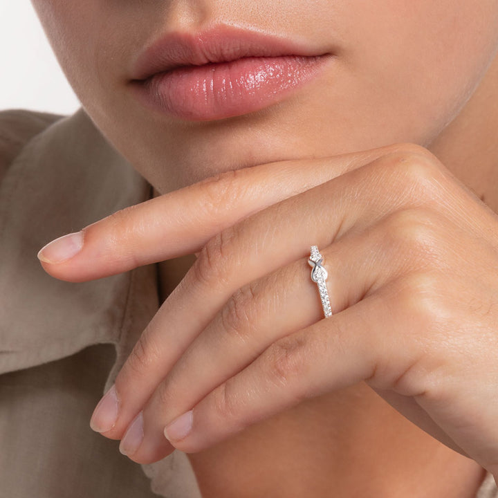 Thomas Sabo Ring Infinity Mit Weissen Steinen Silber - TR2322-051-14
