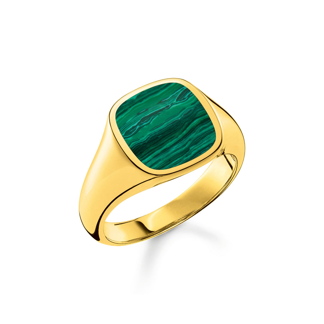 Thomas Sabo Ring Klassisch Grün Gold - TR2332-140-6