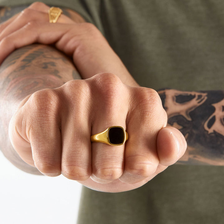 Thomas Sabo Ring Klassisch Schwarz Gold - TR2332-177-11