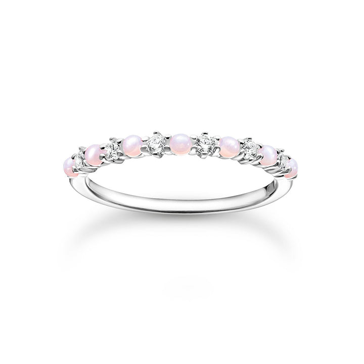 Thomas Sabo Rosa und Weisse Steine Ring - TR2343-166-7