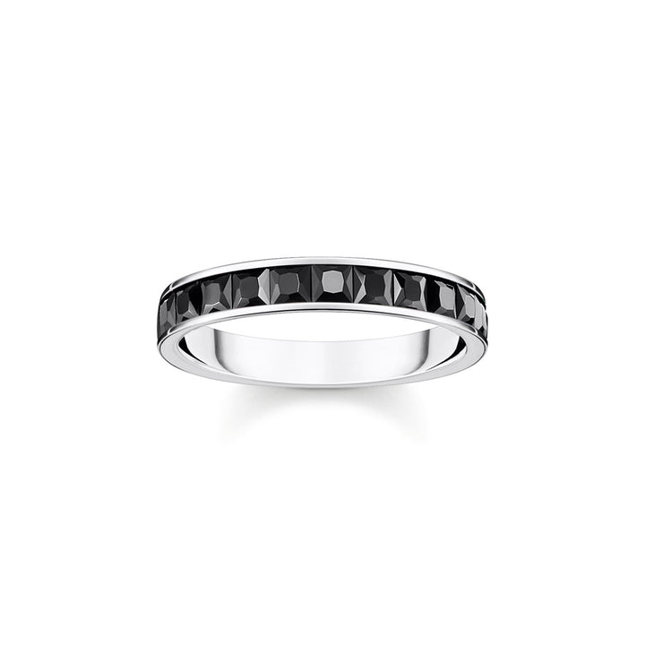 Thomas Sabo Ring mit Schwarzen Steinen Pavé Silber - TR2358-643-11