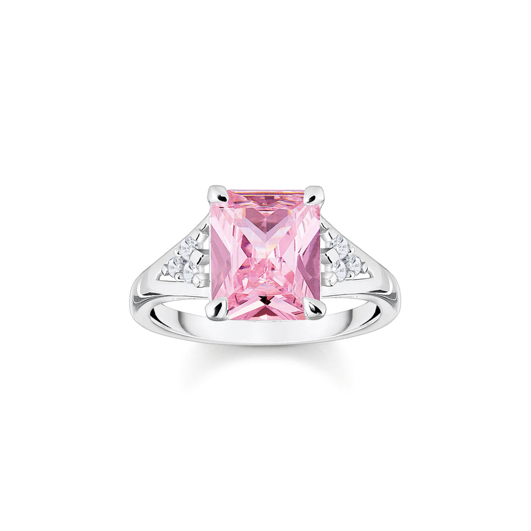 Thomas Sabo Ring mit Pinken und Weissen Steinen Silber - TR2362-051-9