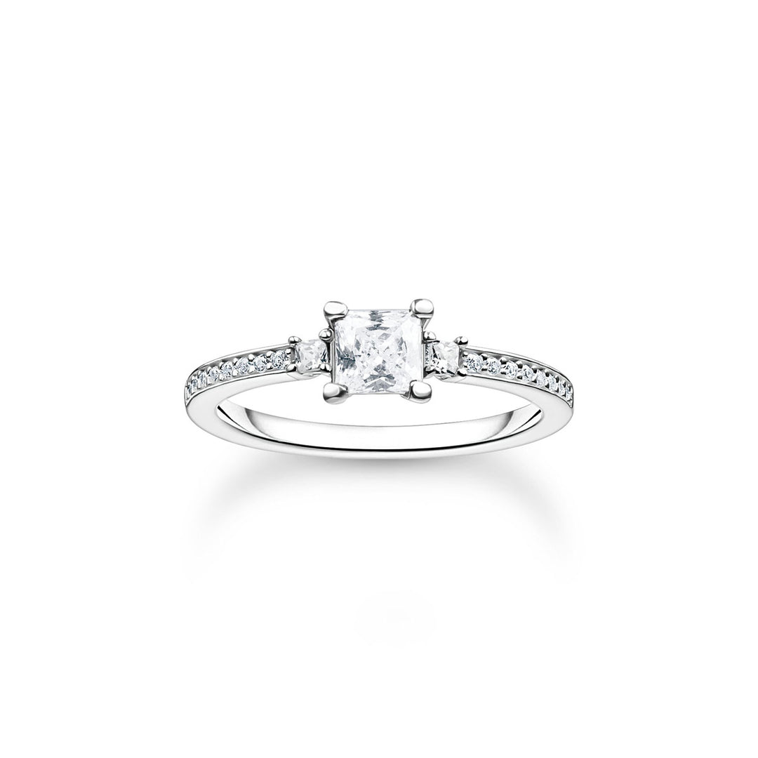Thomas Sabo Ring Pavé Weisser Stein Silber - TR2397-051-14
