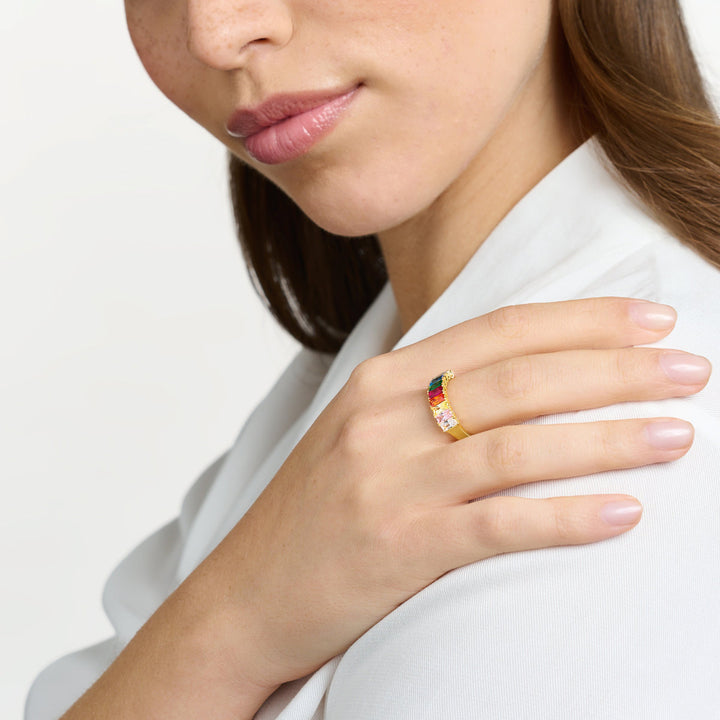 Thomas Sabo Ring Bunte Steine Gold - TR2404-996-7