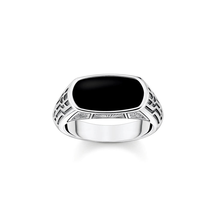 Thomas Sabo Ring mit Schwarzem Onyx Silber - TR2429-507-11