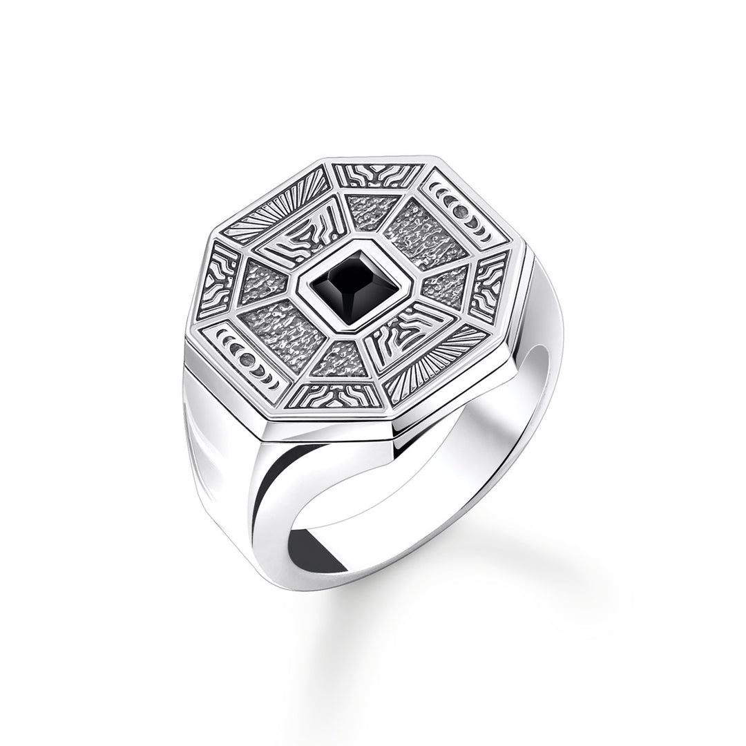 Thomas Sabo Ring Talisman mit Schwarzem Onyx Silber - TR2431-507-11