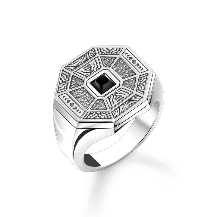 Thomas Sabo Ring Talisman mit Schwarzem Onyx Silber - TR2431-507-11