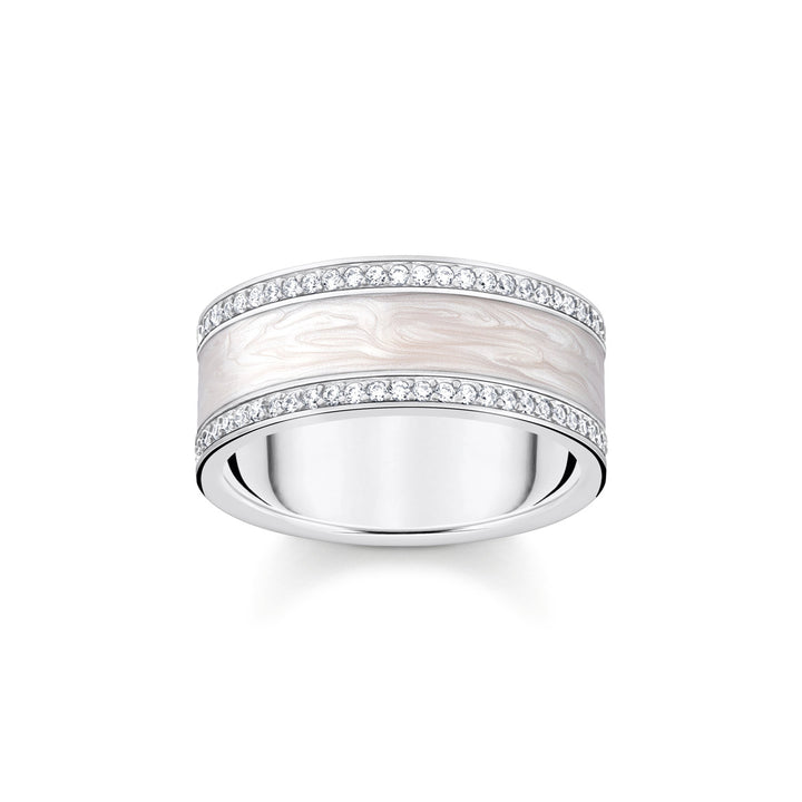 Thomas Sabo Ring weiss mit Steinen Silber - TR2446-041-14