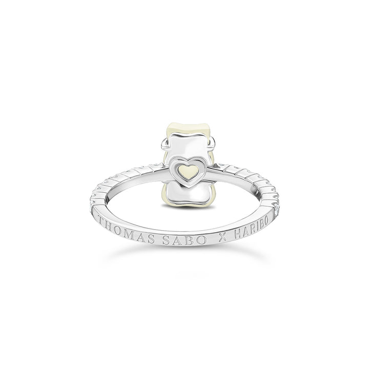 Thomas Sabo Ring mit weissem Mini-Goldbären und Steinen Silber - TR2459-052-14
