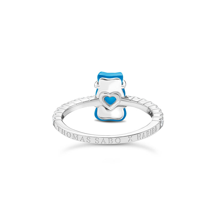 Thomas Sabo Ring mit blauem Mini-Goldbären und Steinen Silber - TR2459-052-1