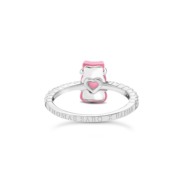 Thomas Sabo Ring mit pinkem Mini-Goldbären und Steinen Silber - TR2459-052-9